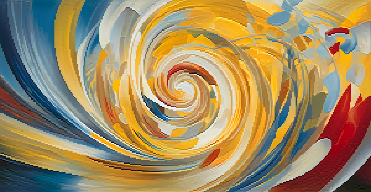 An abstract image depicting swirling colors and shapes that symbolize creativity and inspiration.