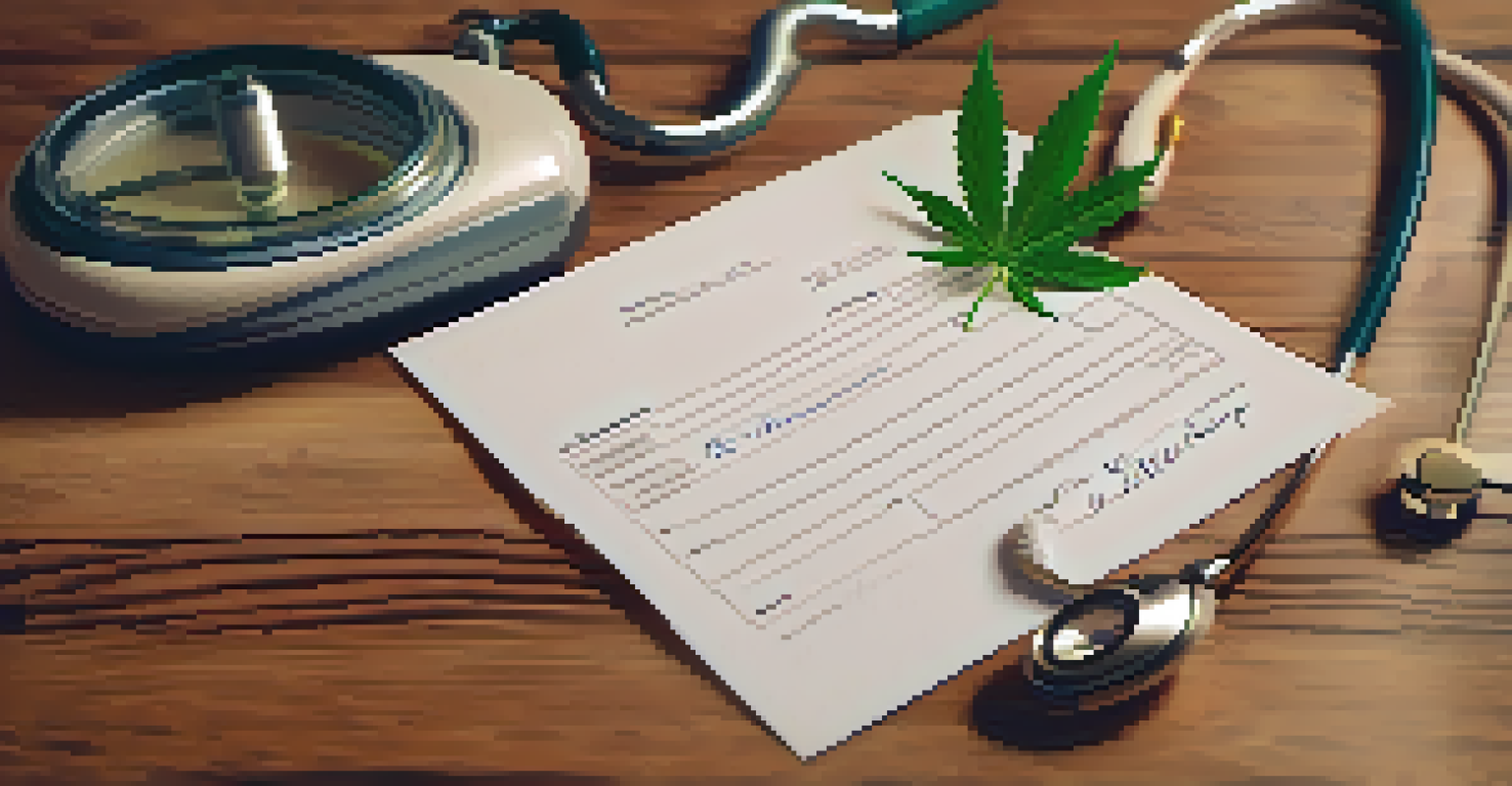 A close-up of a prescription pad with handwritten notes and a cannabis leaf, highlighting the importance of medication management.