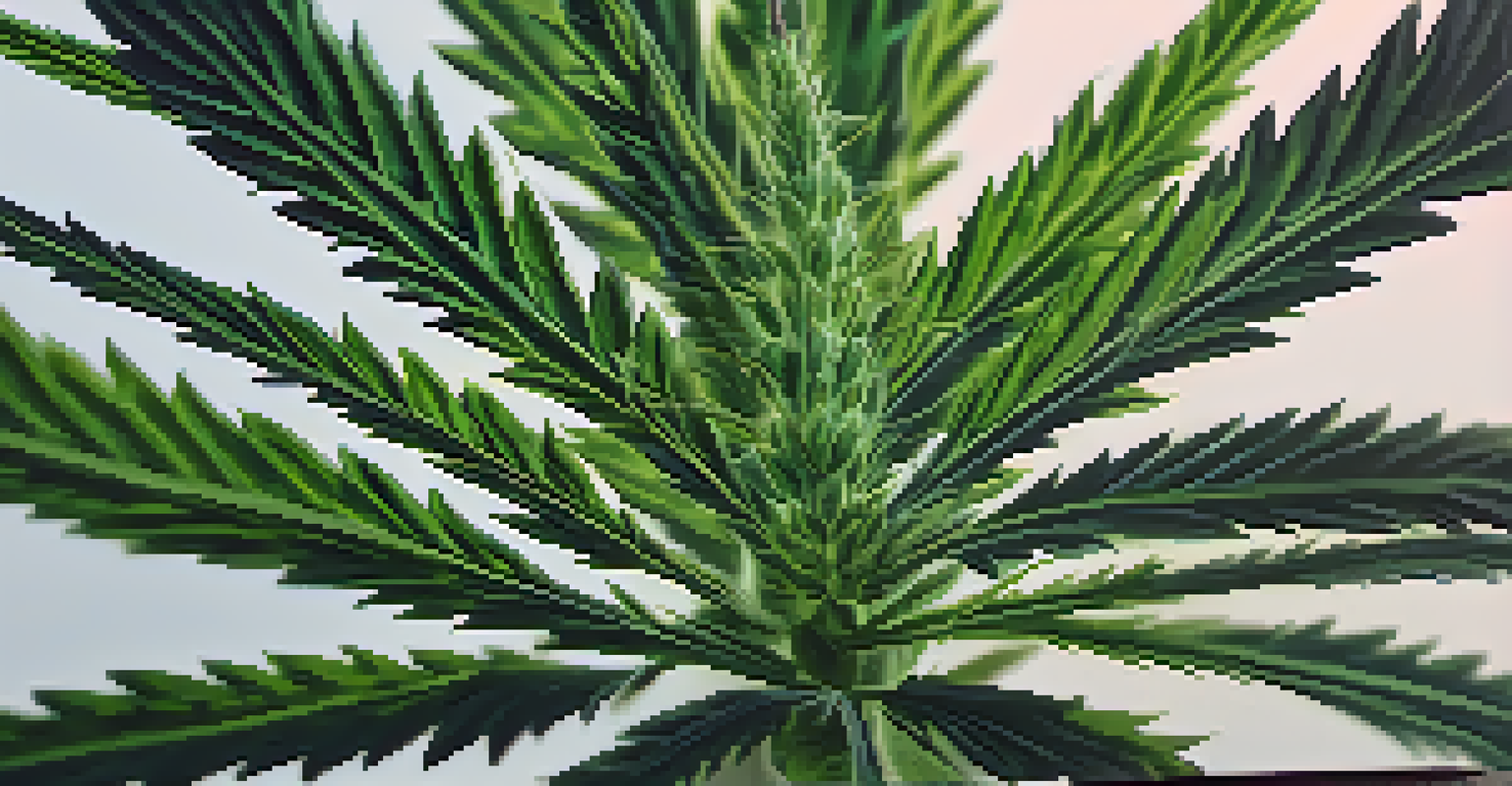 A close-up of a lush cannabis plant with detailed leaves and buds, representing its potential for therapeutic use.