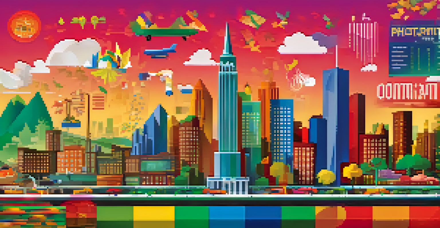 An infographic depicting the economic impact of marijuana legalization with colorful icons and a city skyline.