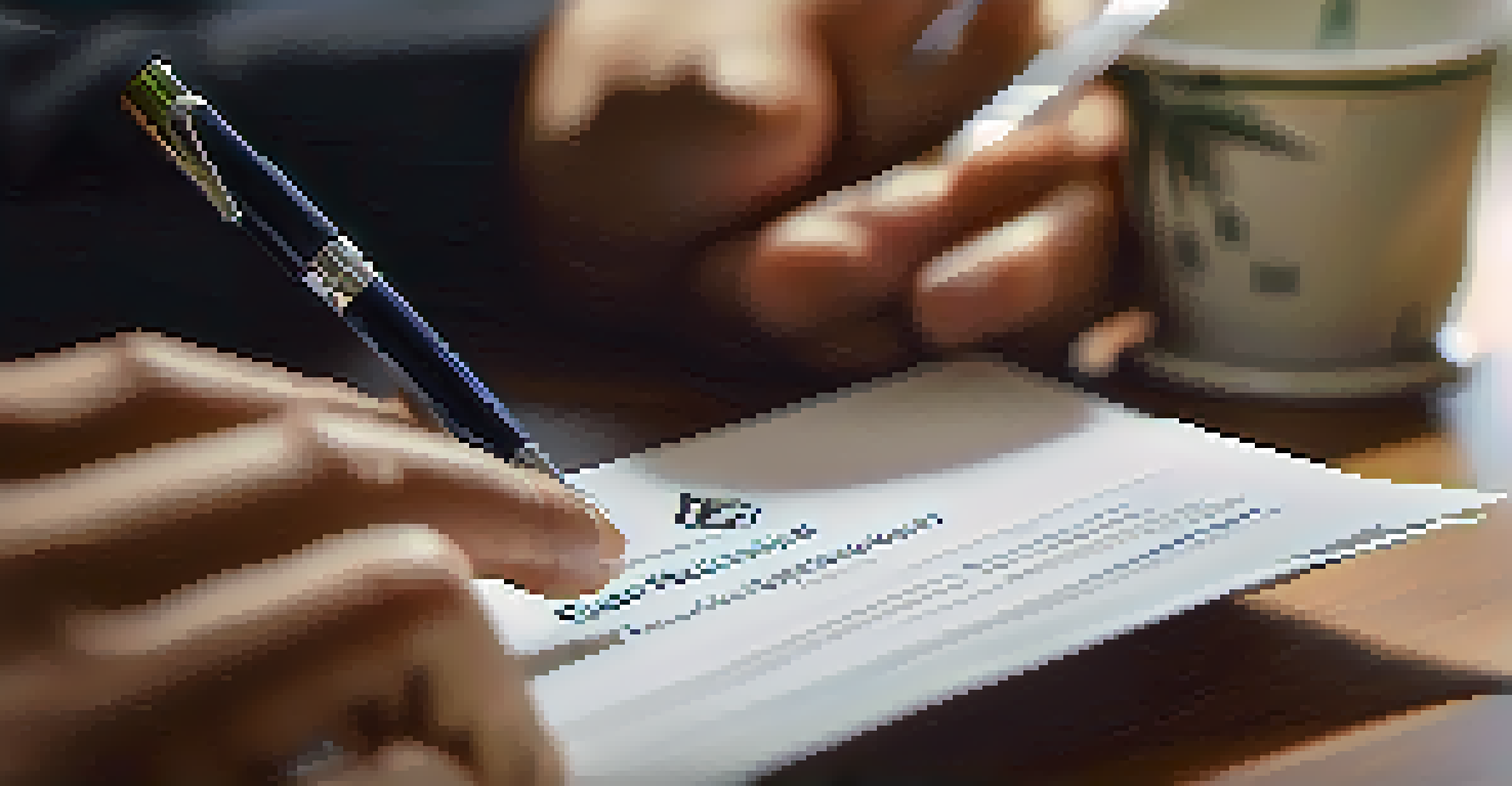 Close-up of a disabled individual's hands completing a medical marijuana application form.