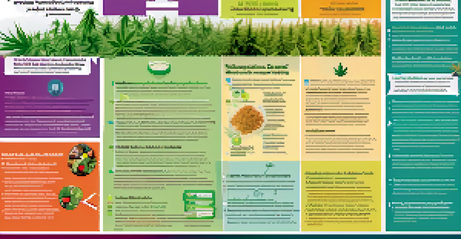 An infographic illustrating the medicinal benefits of cannabis, featuring colorful icons and descriptions related to health improvements.