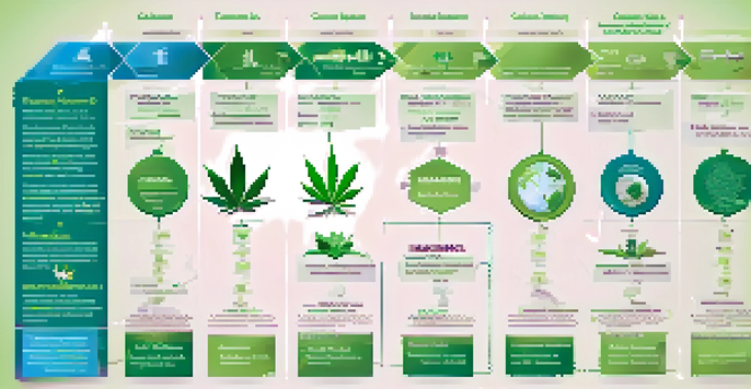 An infographic showing the evolution of cannabis advertising regulations with icons and a timeline in a professional color scheme.