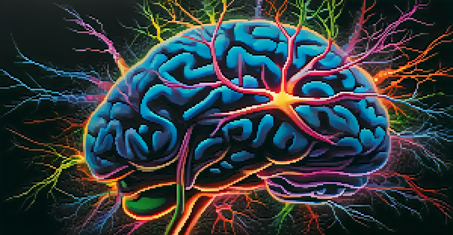 A colorful, glowing representation of neurons in a brain, symbolizing the endocannabinoid system.