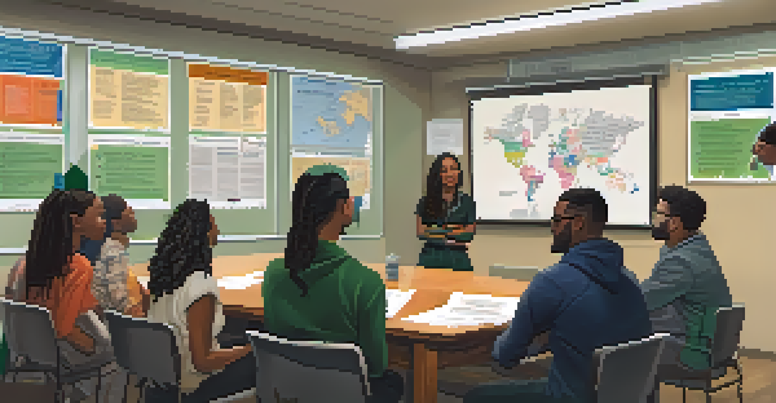 A diverse group participating in an educational workshop about marijuana legislation, with a facilitator and a whiteboard.