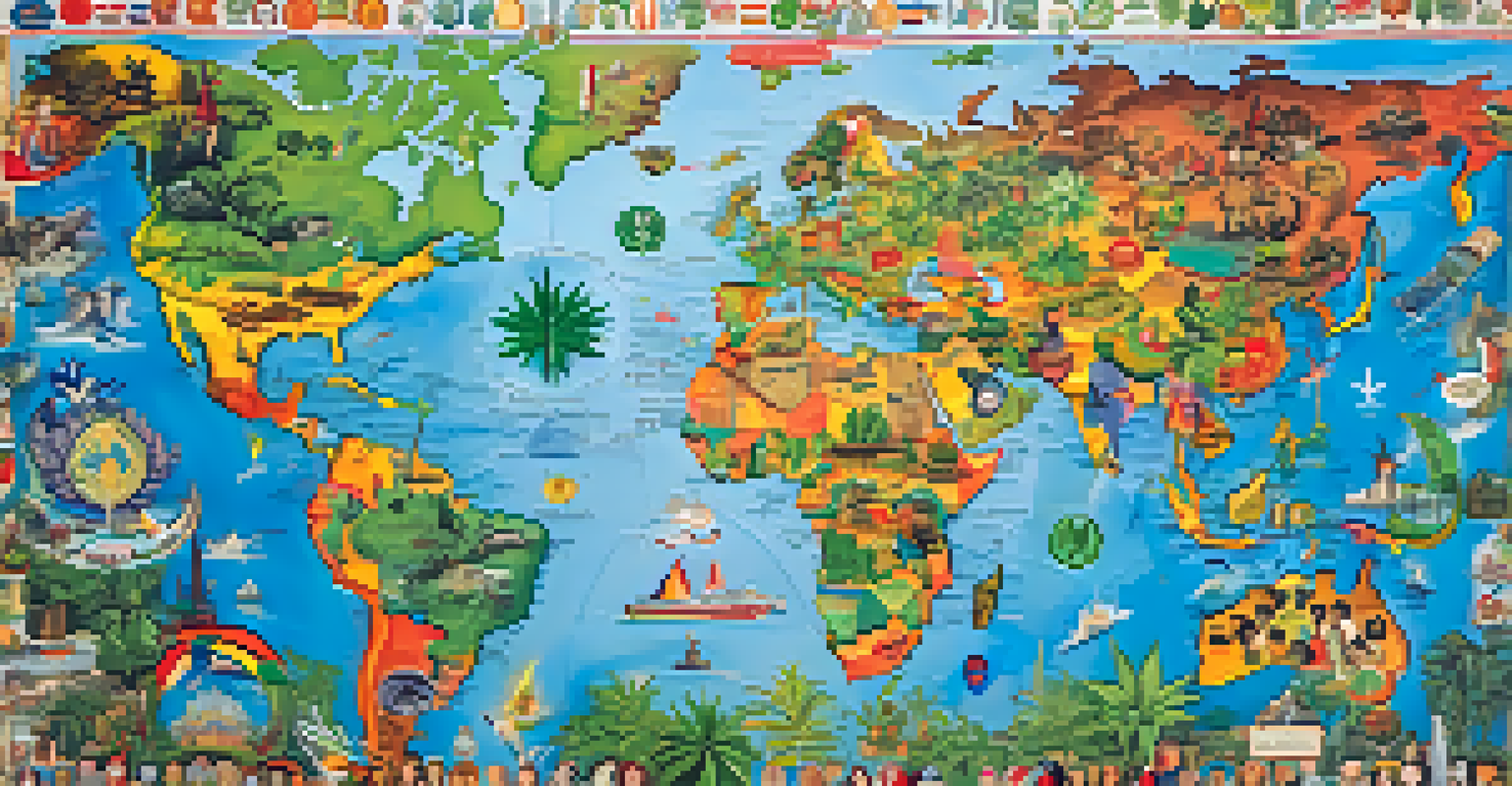A global map showing countries that have legalized cannabis with symbols of health, economy, and culture around it.