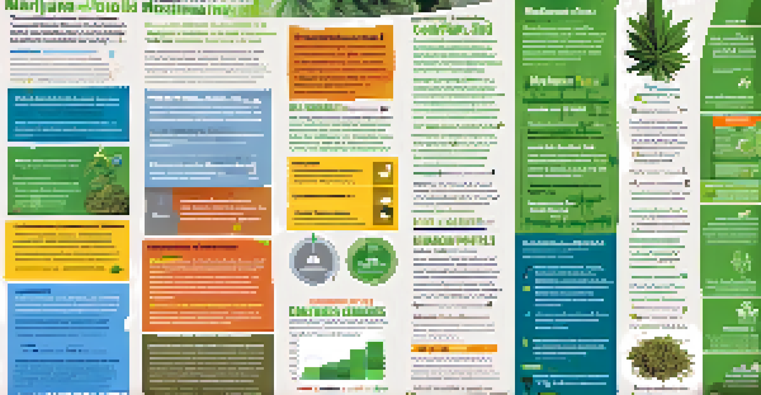 An infographic poster detailing marijuana benefits and responsible use guidelines displayed in a busy community center.