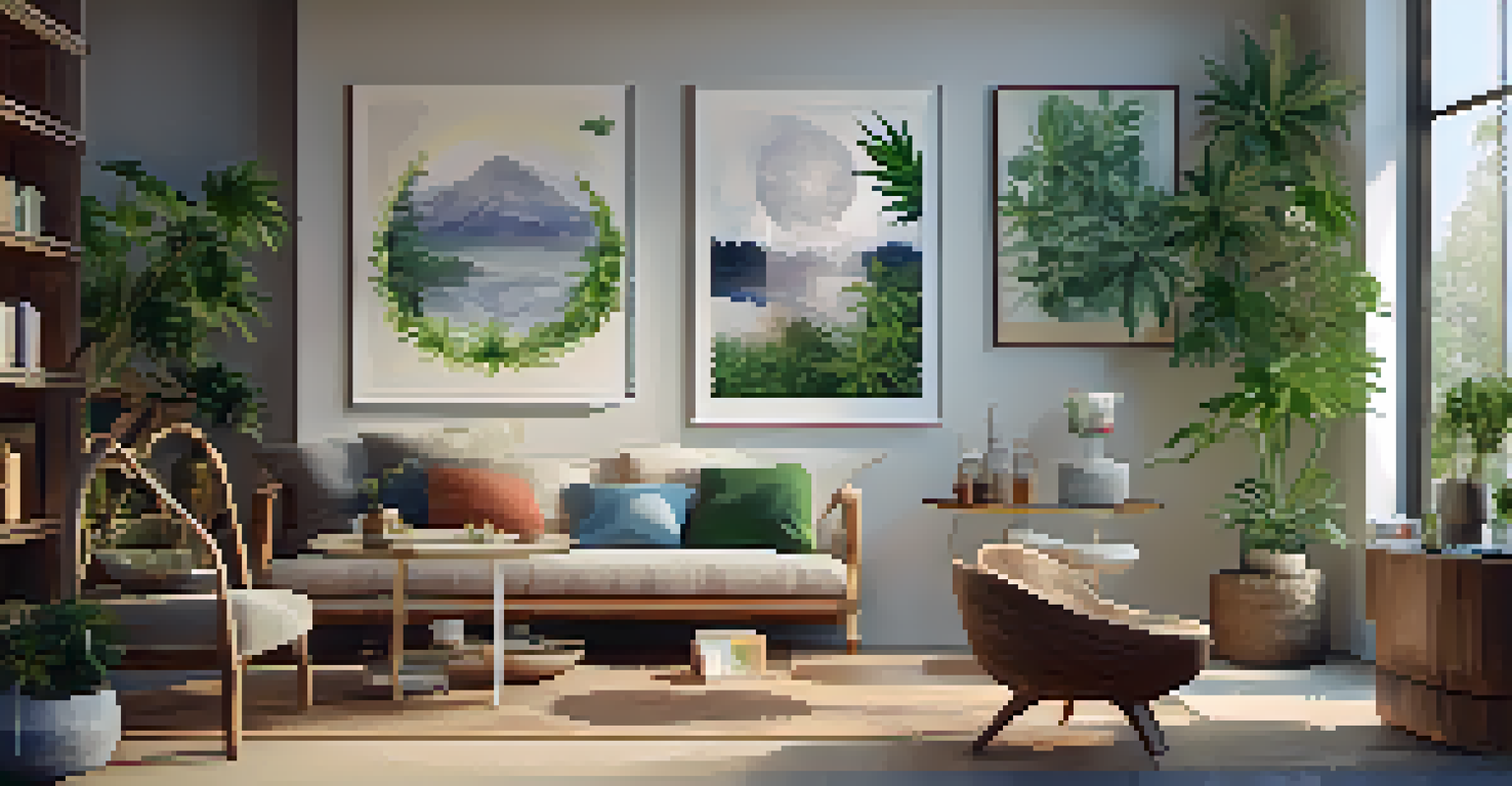 A calming indoor space with soft lighting, showcasing cannabis health products and educational materials on a table.