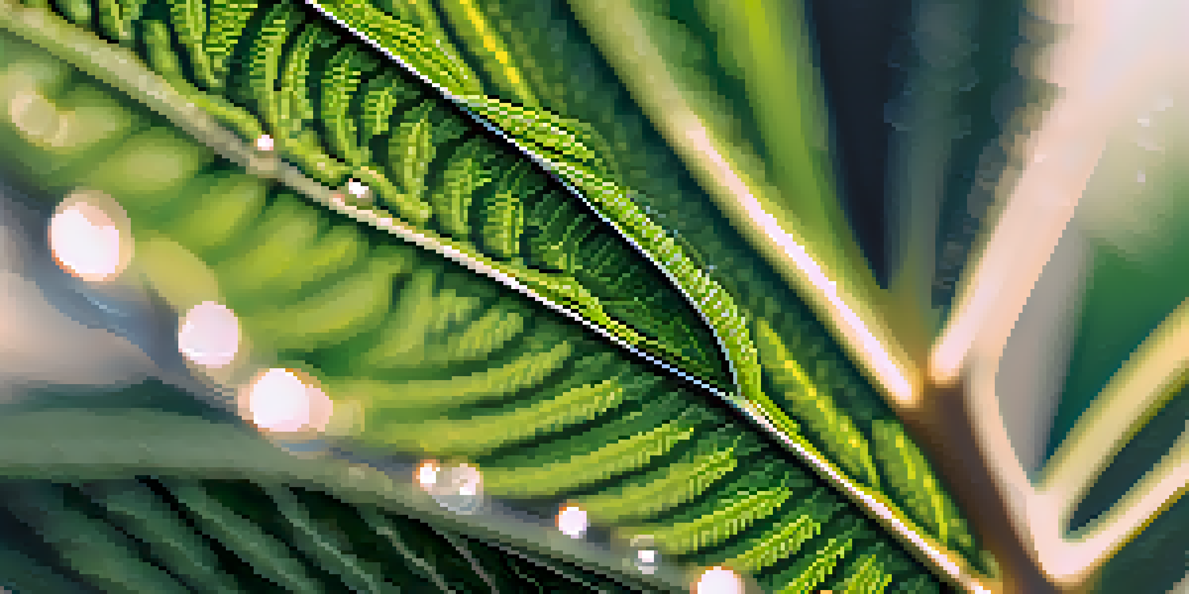 A close-up view of a cannabis leaf with sunlight filtering through, showing its vibrant green color and dewdrops.