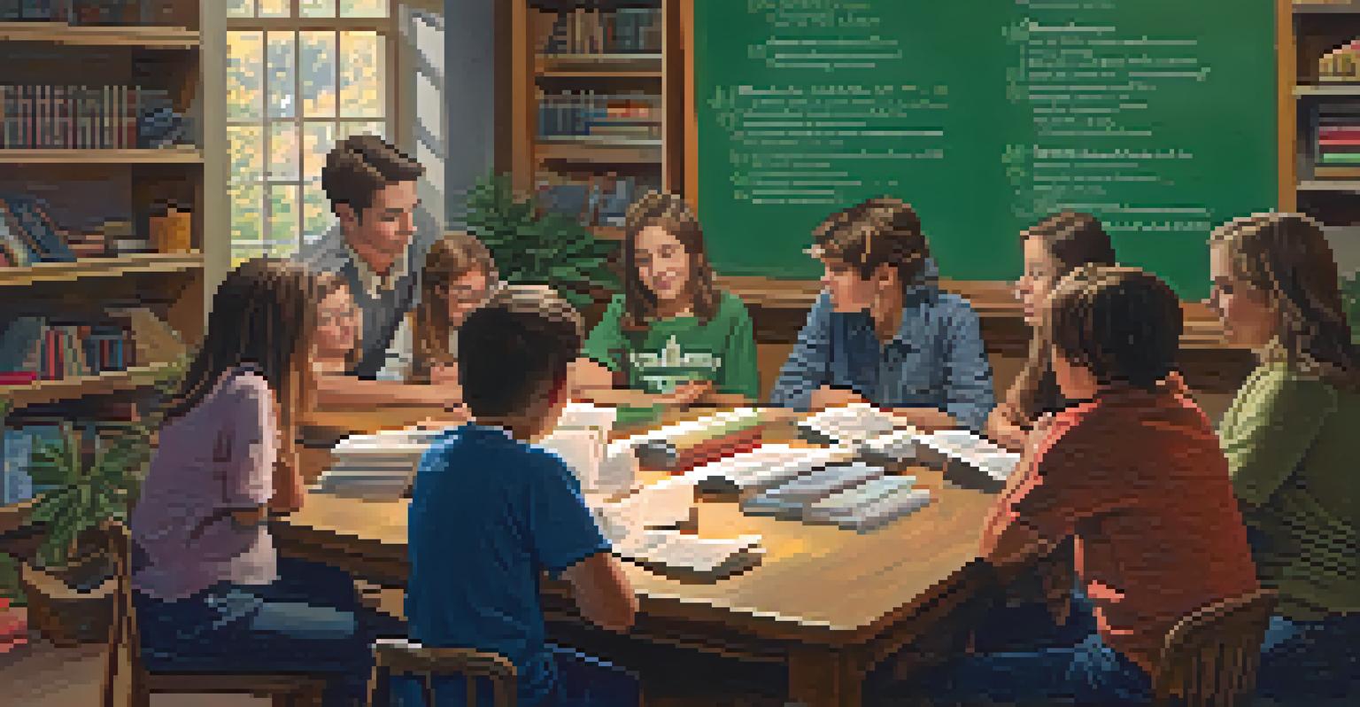Family members participating in a workshop about marijuana, with books and pamphlets on the table.
