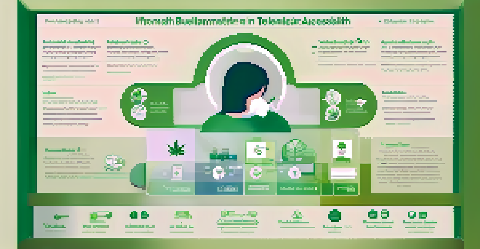 An infographic illustrating the benefits of telehealth for cannabis patients, with sections on accessibility and education.