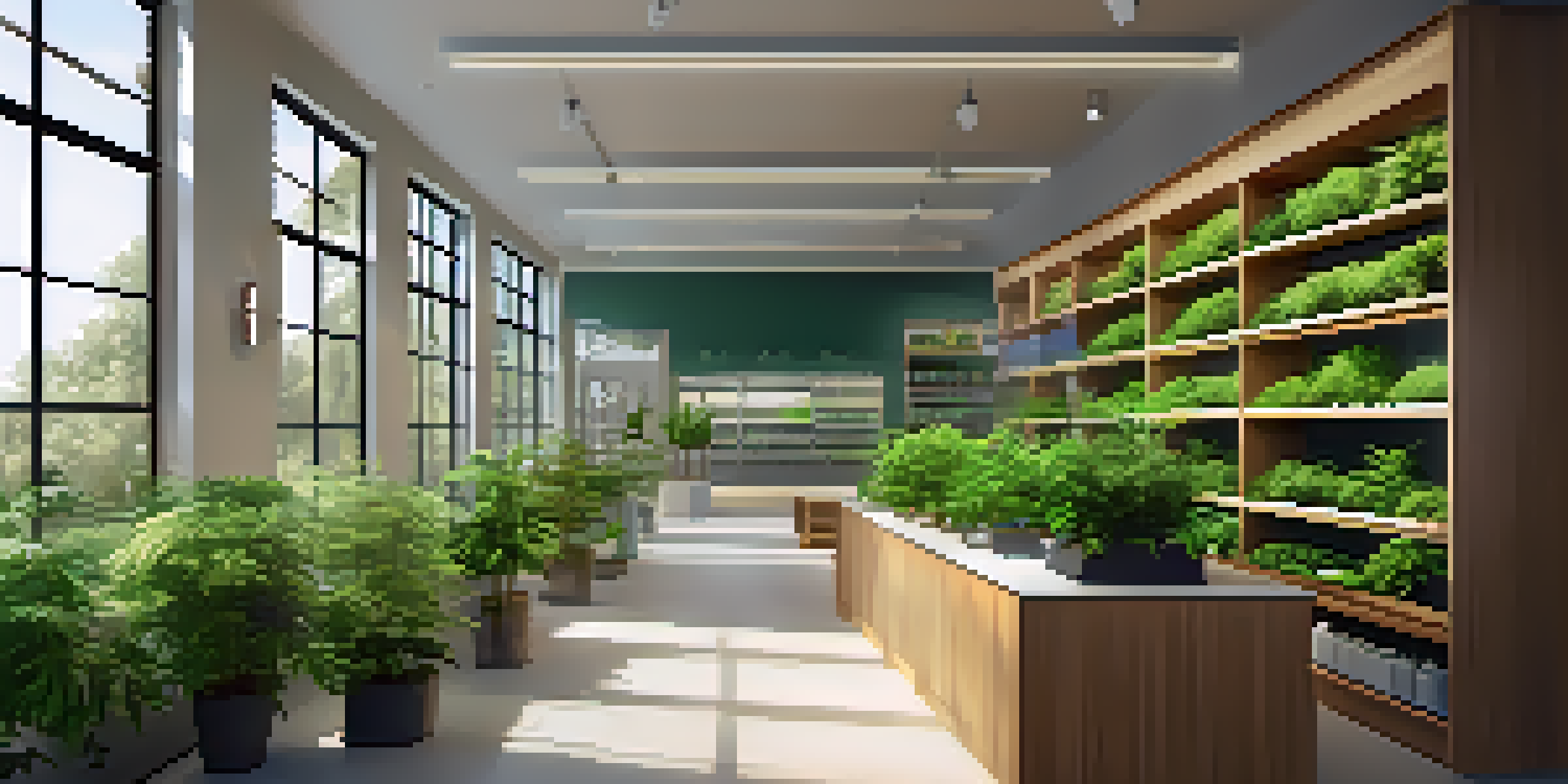 A modern medical marijuana dispensary with wooden shelves displaying cannabis products and patients interacting with staff in a calm environment.