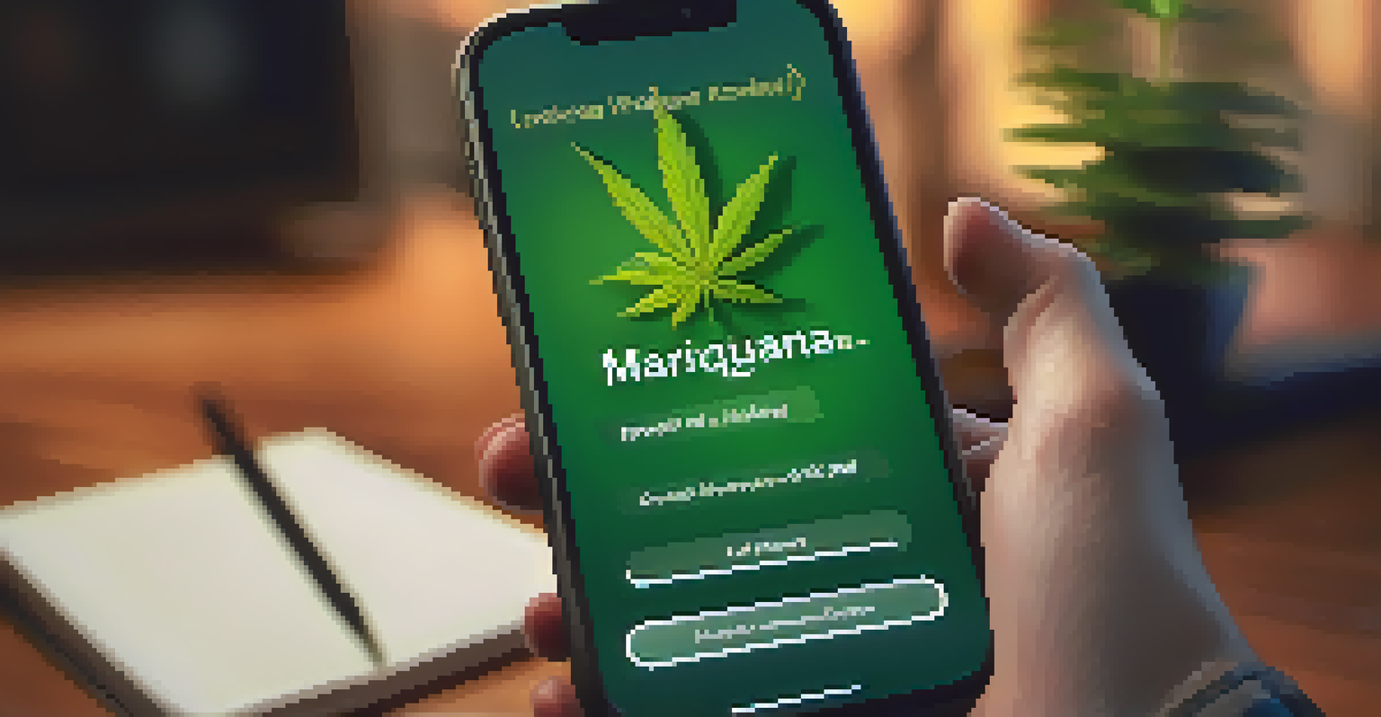 A close-up of a smartphone showing an engaging live Q&A session about marijuana legalization.