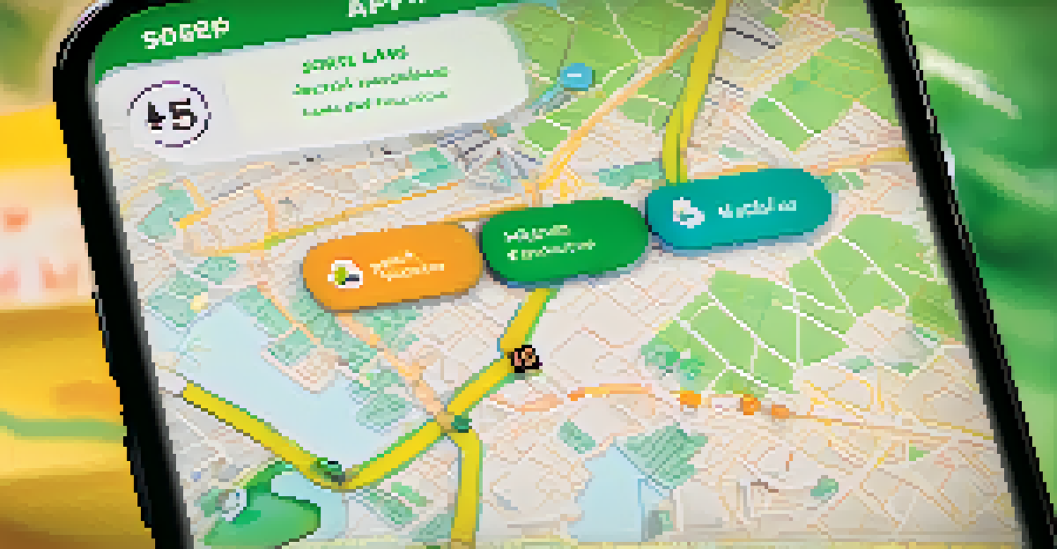 A smartphone displaying an educational app about marijuana laws, featuring a map and colorful graphics, set in a cozy home environment.