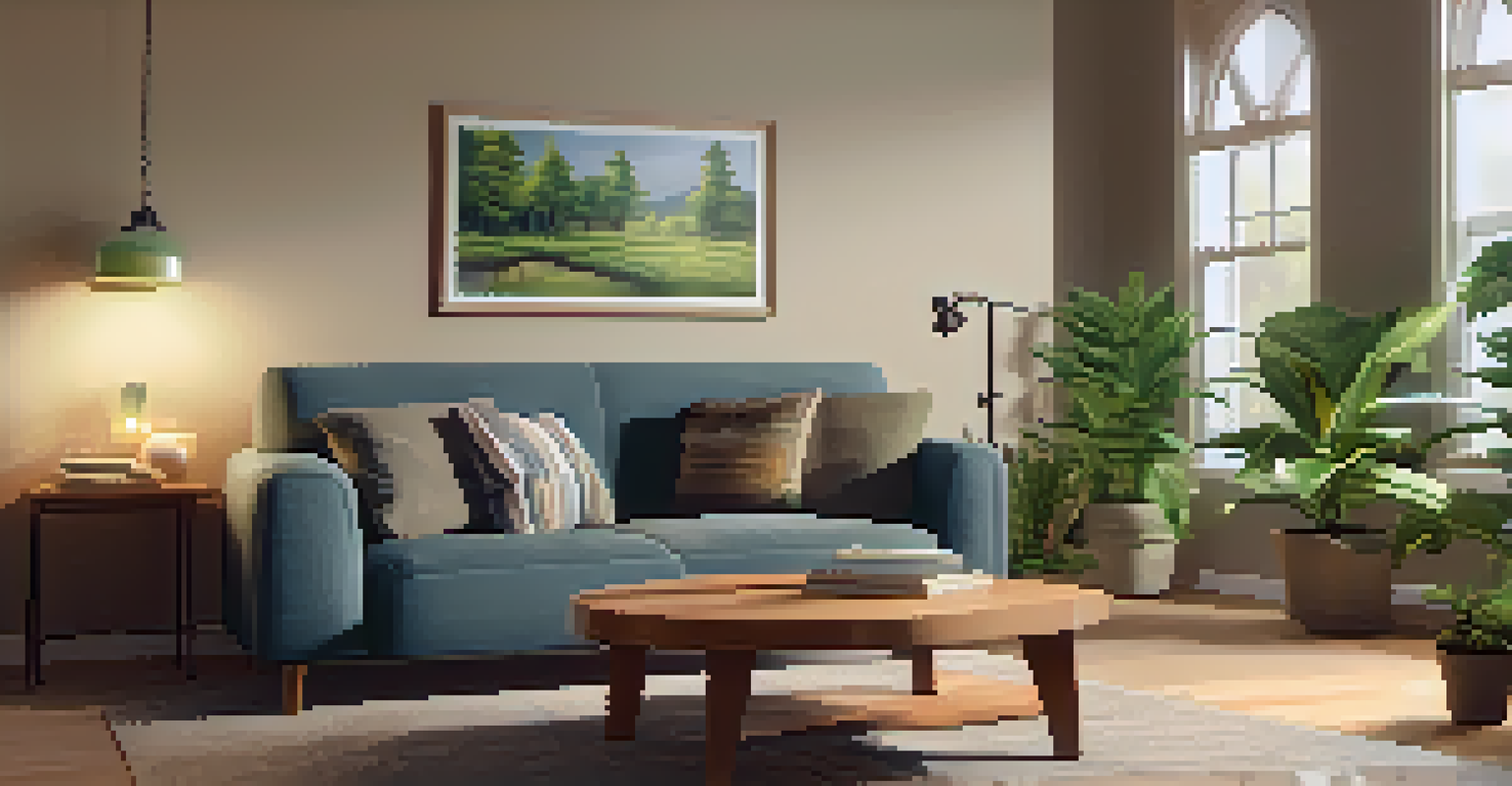 A cozy indoor room for crisis intervention with comfortable seating and warm lighting.