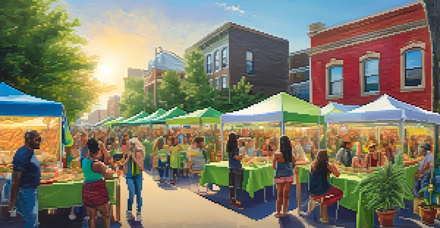 A community event celebrating cannabis legalization with people enjoying food and music.