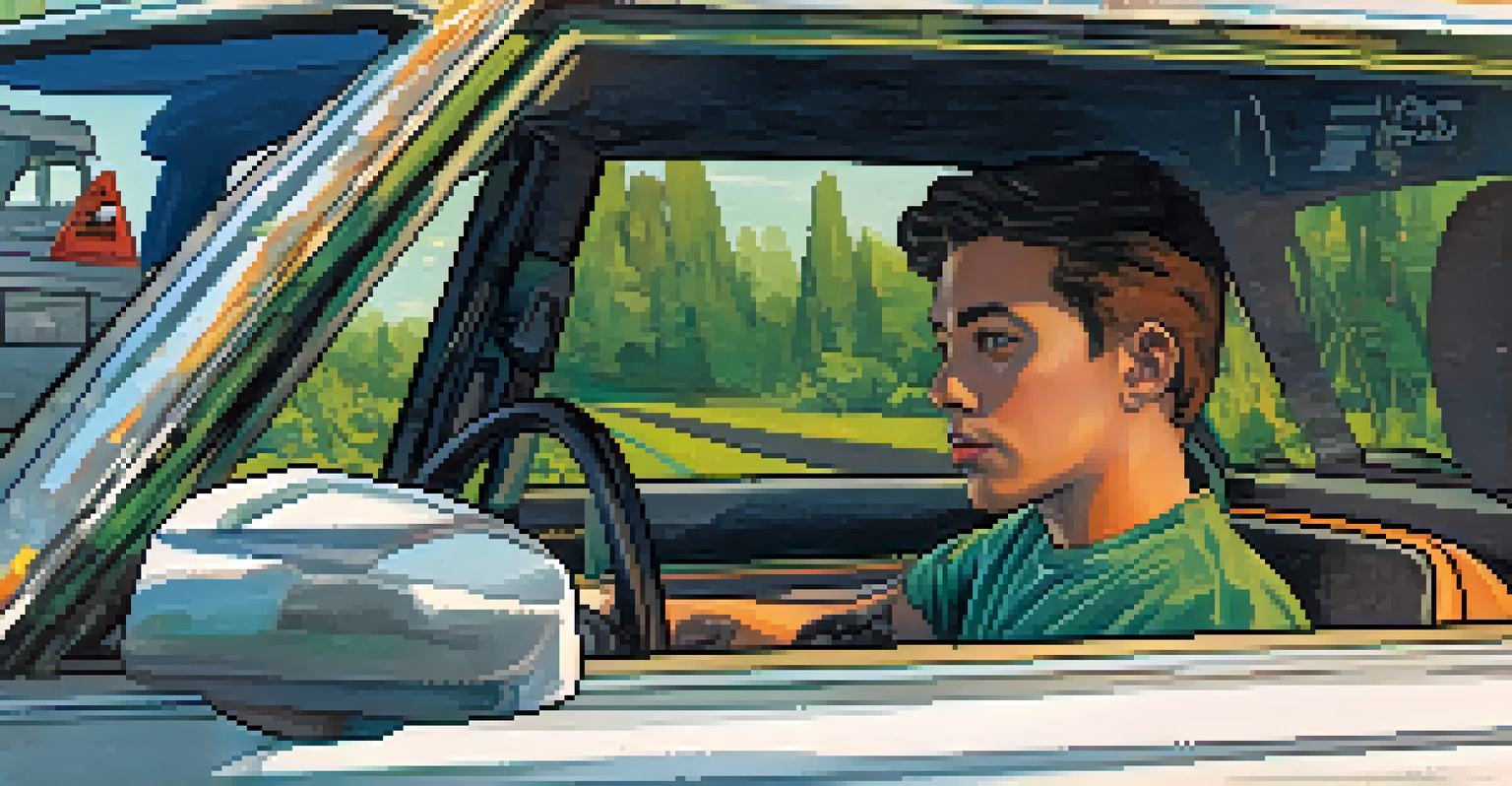 An infographic illustrating the effects of marijuana on driving, with a split view of a dazed driver and a clear-headed driver.