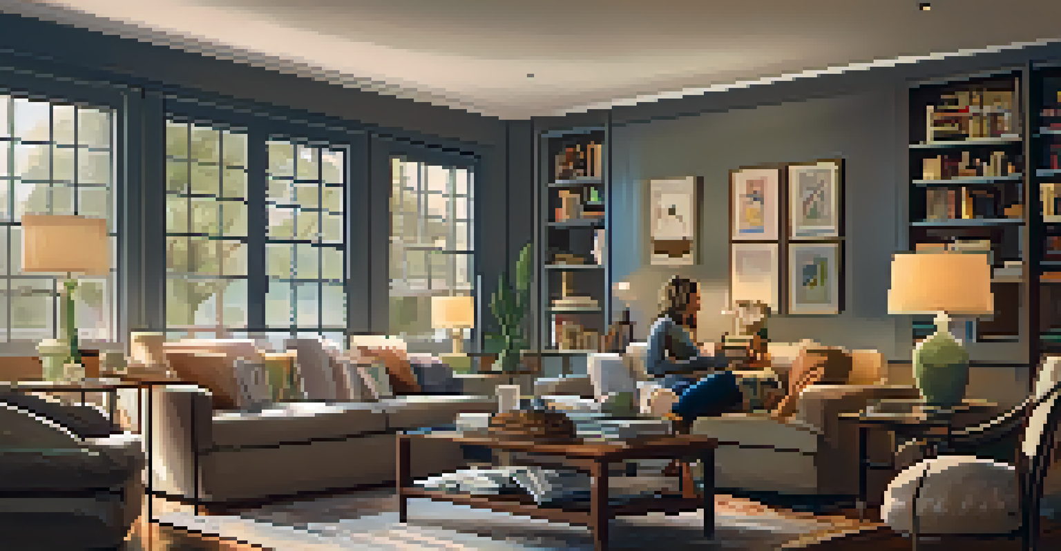 A couple in a cozy living room, sitting on a couch and having a heartfelt conversation.