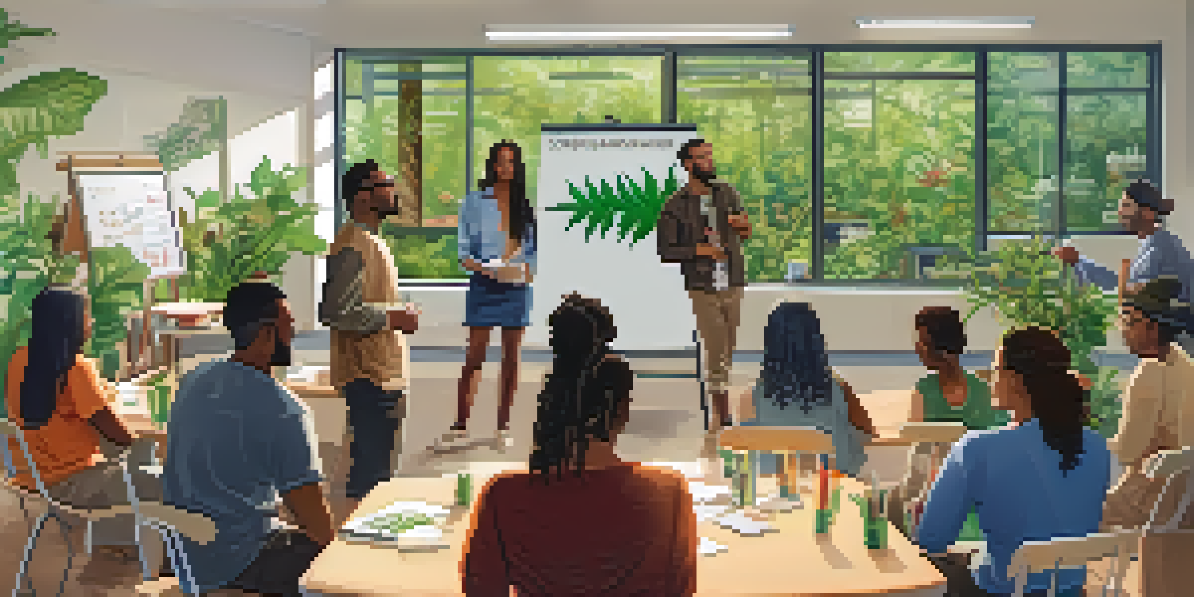 A community workshop on marijuana education, with participants sitting in a circle and a facilitator discussing safe consumption practices.