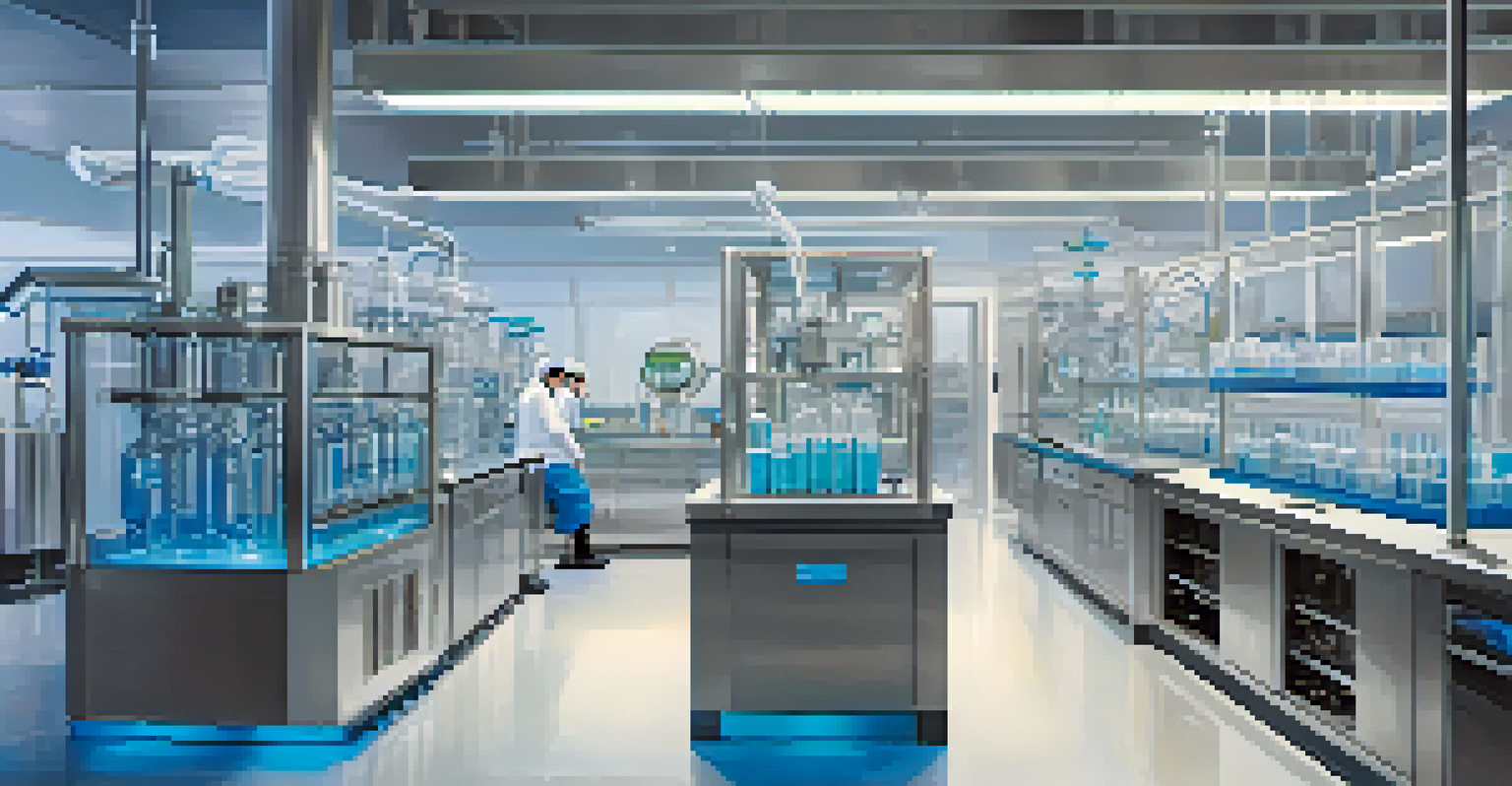 A modern extraction lab with advanced CO2 extraction equipment and a technician in safety gear working on the machinery.