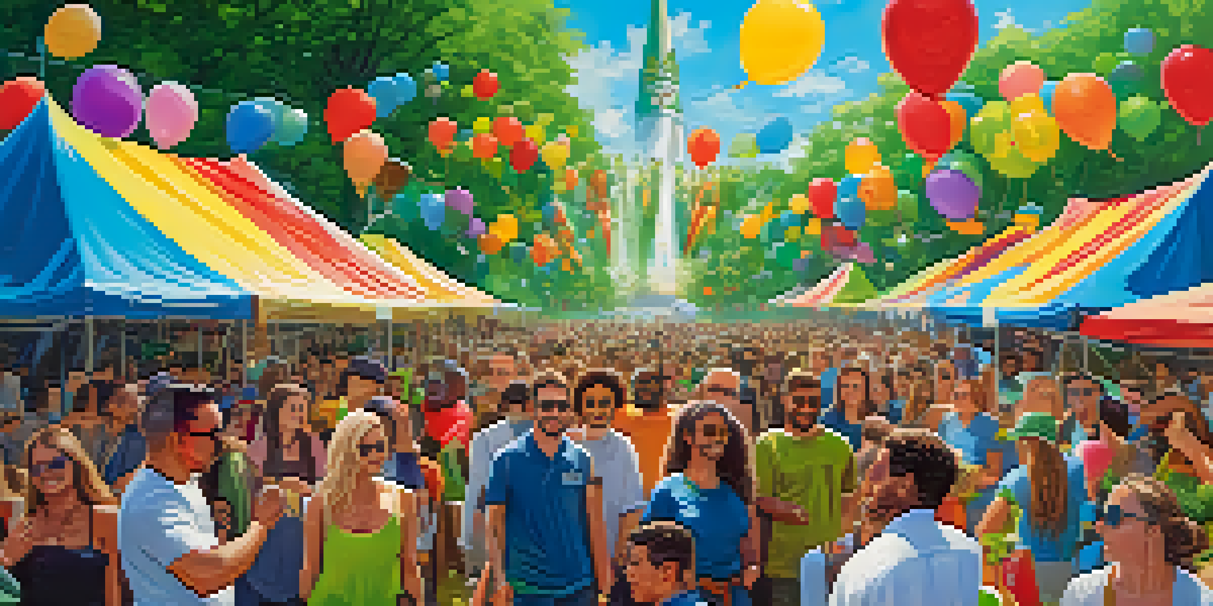 A diverse group of people in a park holding colorful banners for marijuana advocacy, with a festive atmosphere and greenery around.