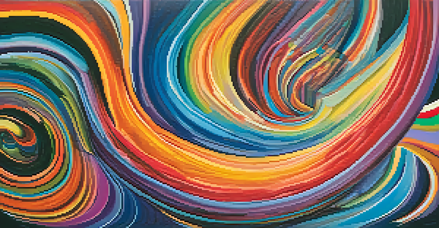 An abstract image depicting an expanding mind with vibrant colors and patterns, symbolizing heightened senses and emotional exploration.