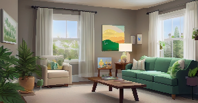 A cozy designated space for marijuana use with comfortable seating and childproof storage, designed to keep children safe.