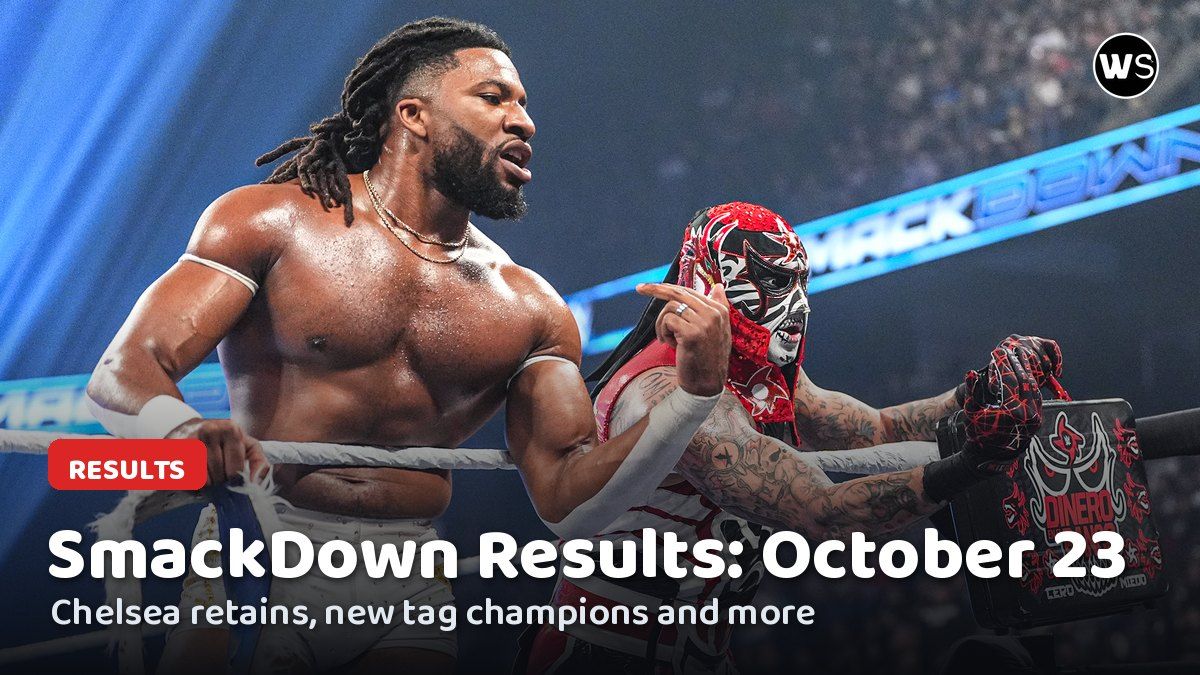 Trick Williams and Penta in the ring after the SmackDown main event on October 23, 2026