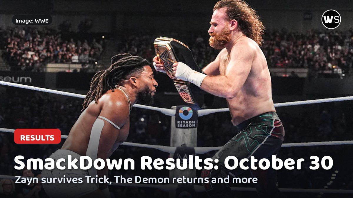 Sami Zayn swings the WWE Championship at Trick Williams on SmackDown on October 30, 2026