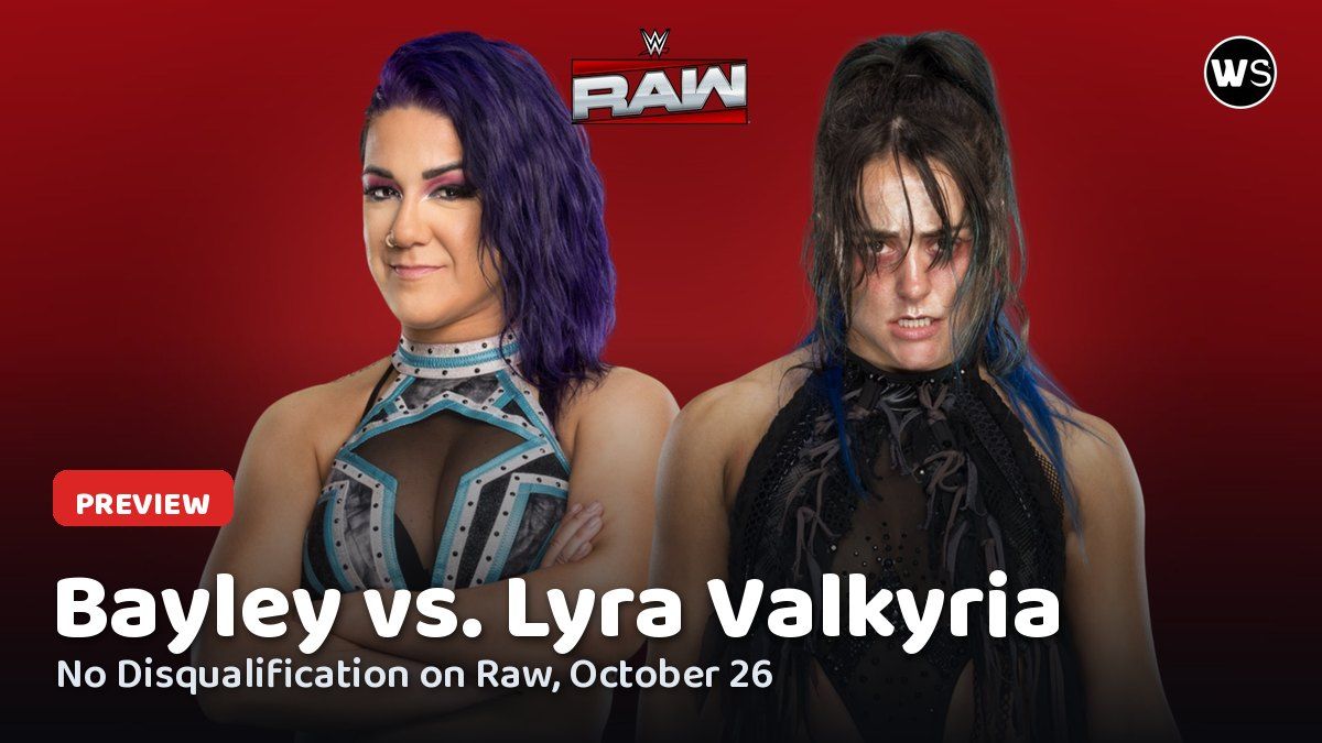 Bayley and Lyra Valkyria face to face with the Raw logo