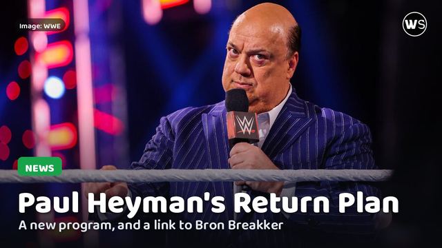 Paul Heyman in the ring with a WWE microphone