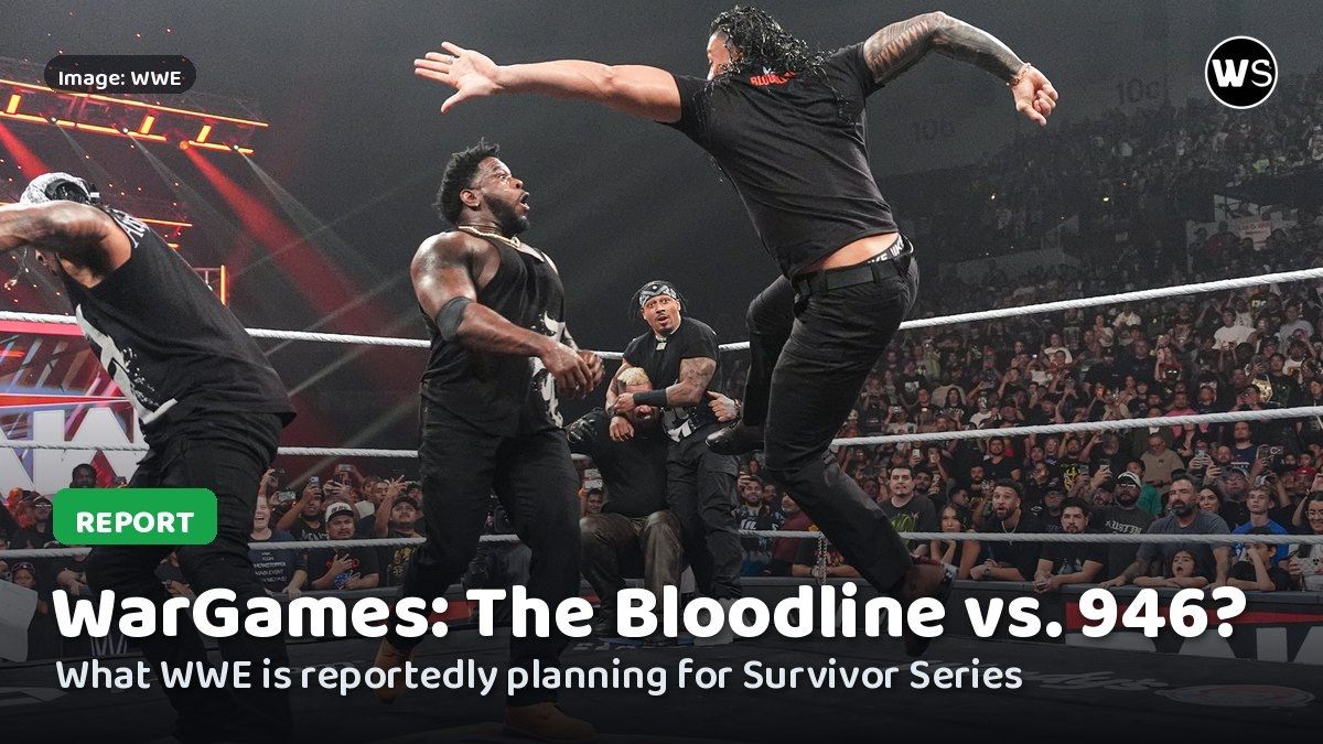 Roman Reigns flying at 946 on Raw, with The Usos in the ring