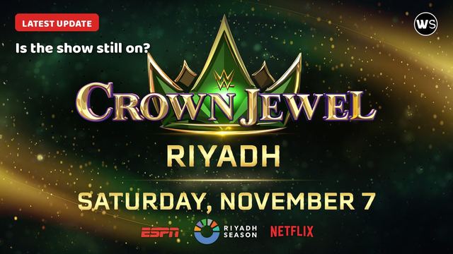 WWE Crown Jewel 2026 Riyadh poster with a Latest Update label