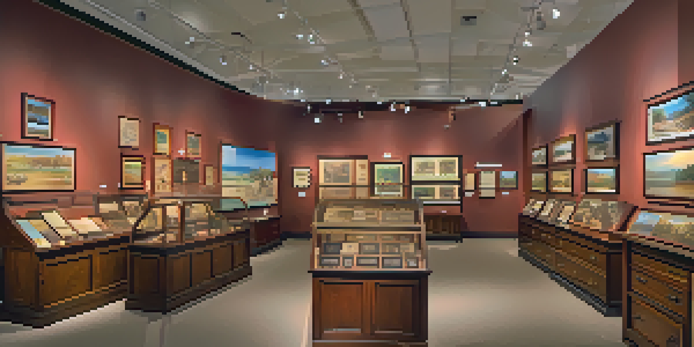 An exhibit in a historical society displaying Florida's rich heritage with artifacts and informational panels.