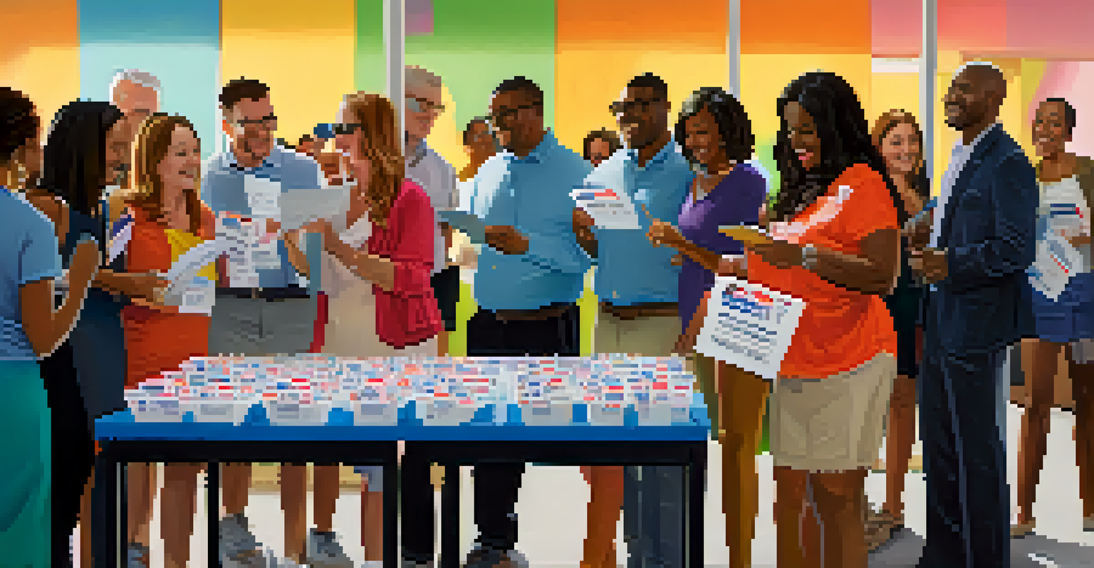 Voters from diverse backgrounds casting their ballots at a polling station in Florida, showcasing civic engagement.