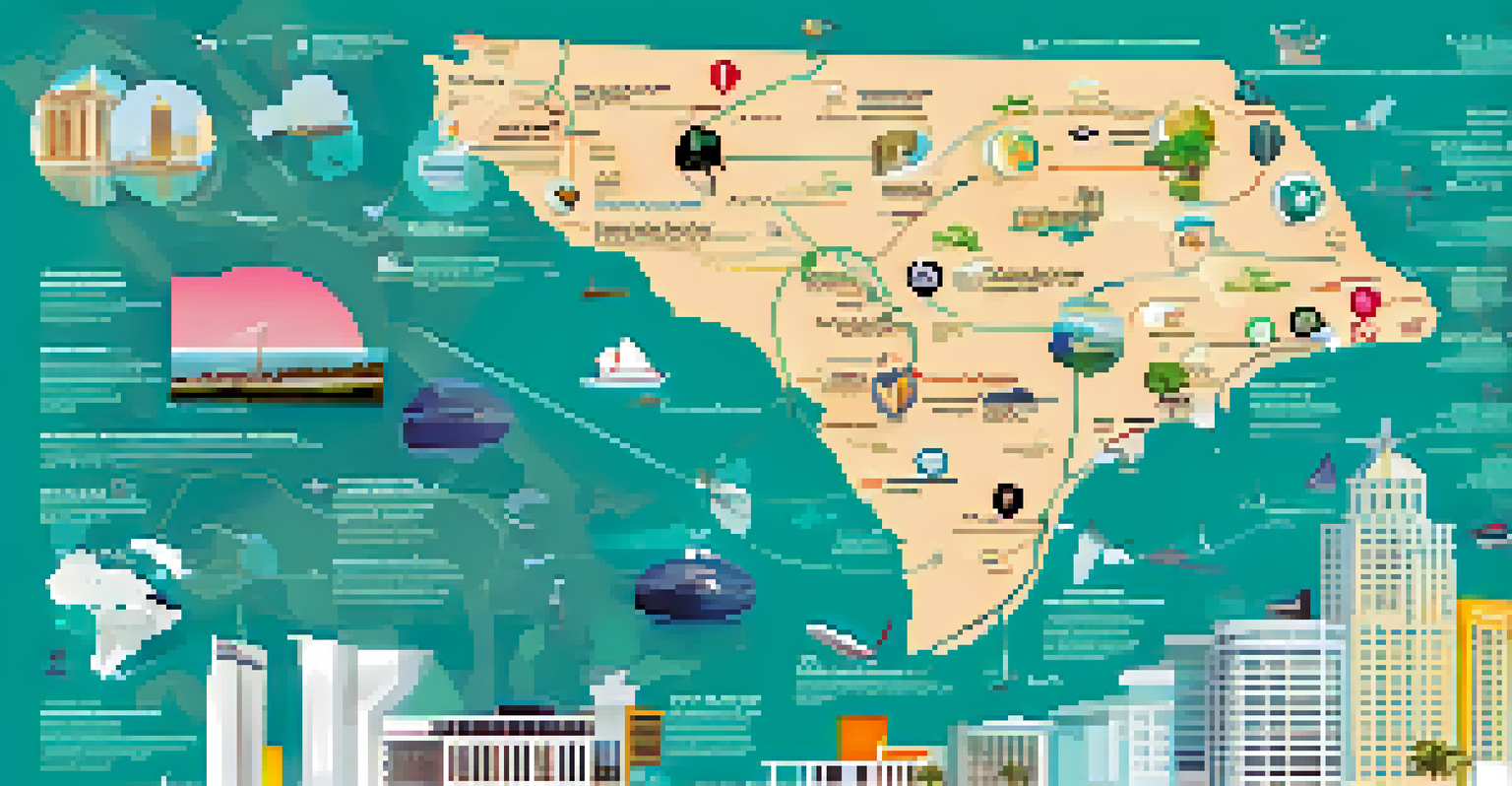 An infographic depicting the rise of remote work in Florida, showcasing tech hubs and migration trends.