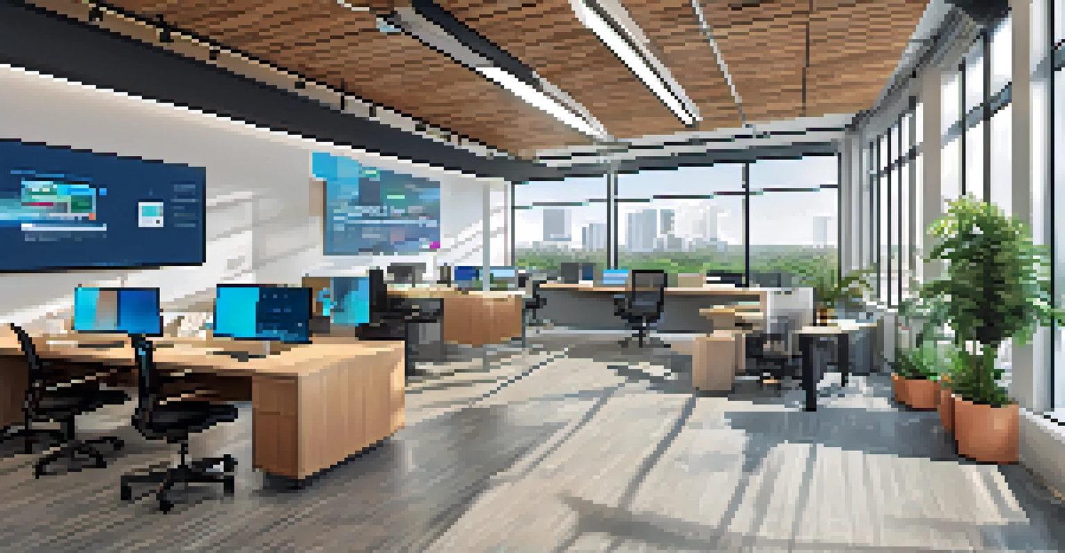 A modern tech startup office in Florida with diverse teams collaborating in a bright space.