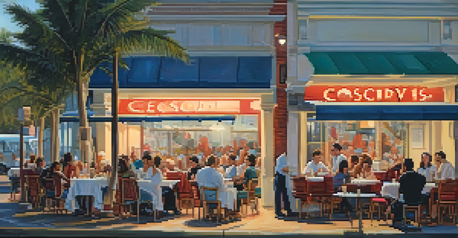 A split scene showing a bustling restaurant on one side and an empty restaurant with 'Closed' signs on the other, representing the impact of COVID-19 on Florida's economy.