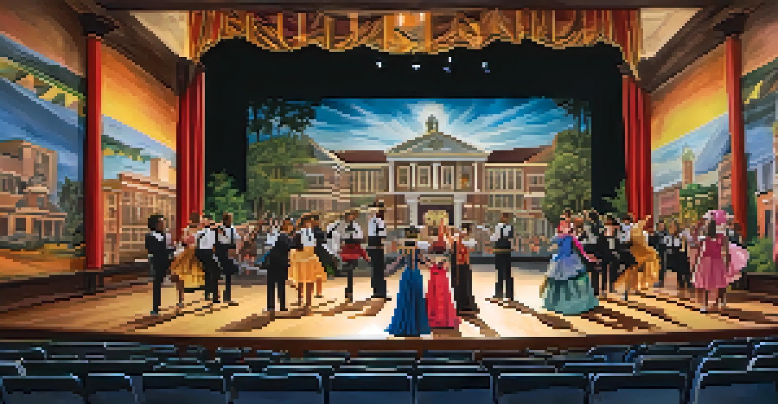 Students performing in a theater at Florida State University, showcasing creativity and artistic expression.