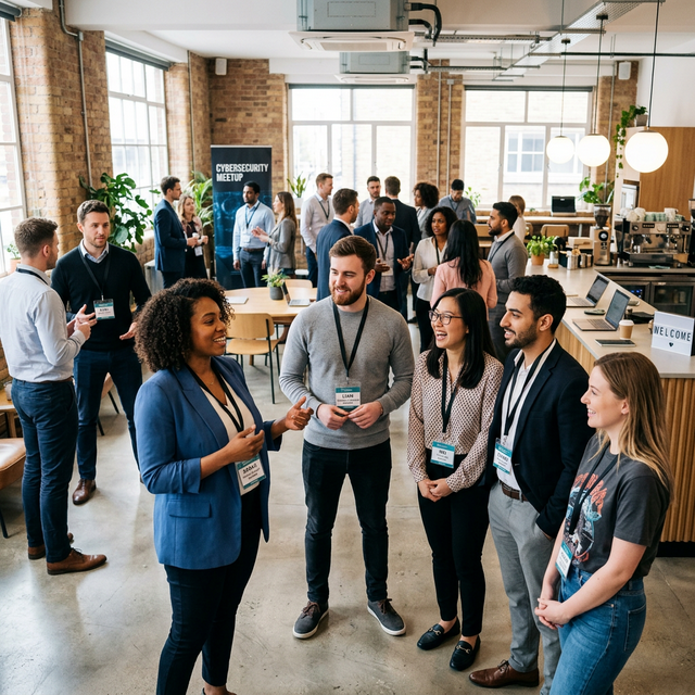 group of multicultural people talking with each other in an office enviroment.