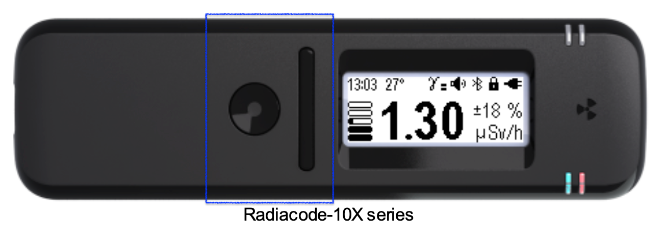 An overview of the device with buttons