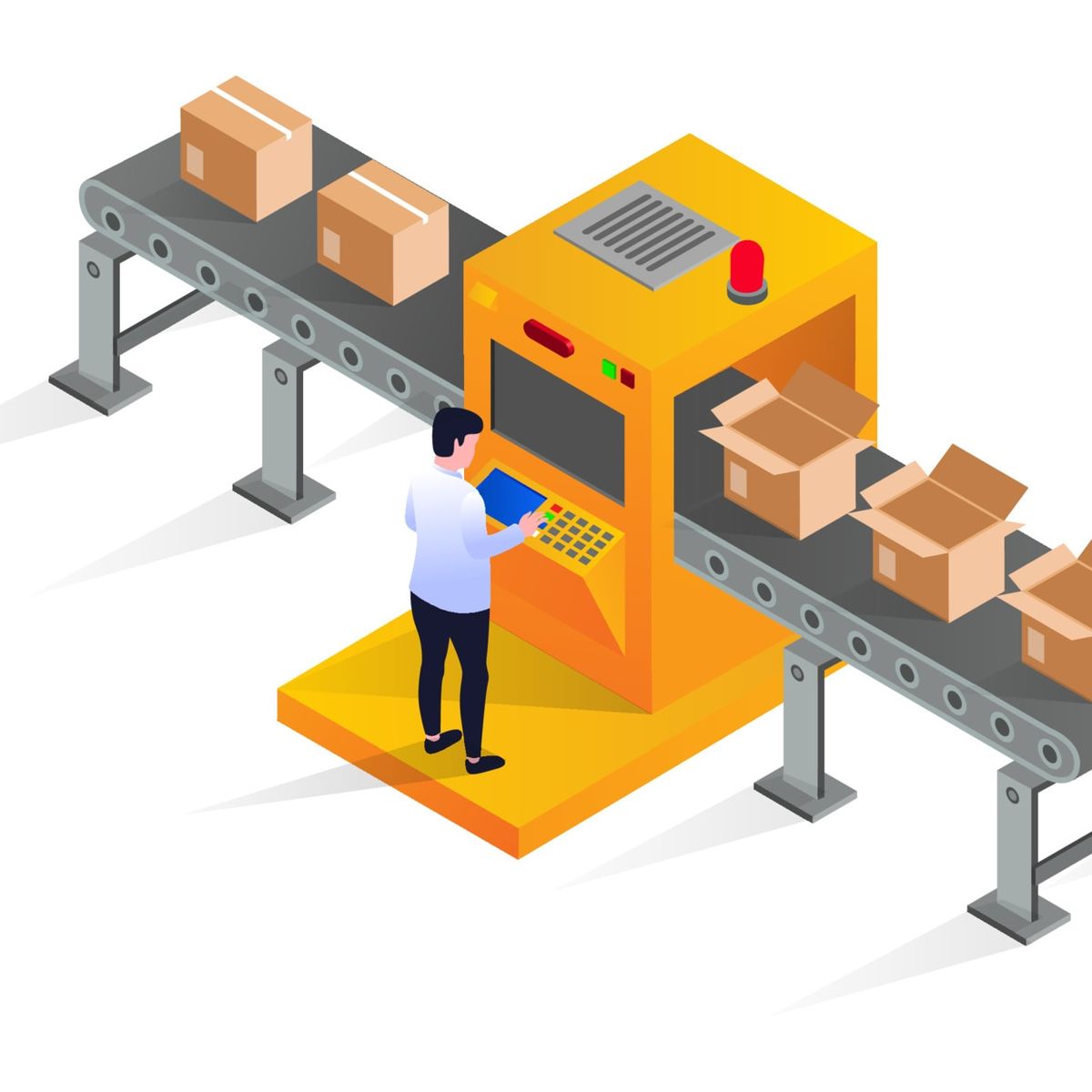 Illustration of a pick-to-light warehouse control system