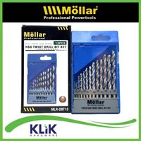 Mollar Mata Bor Besi Set 13 Pcs - HSS Twist Drill 1.5 2 2.5 3 3.2 3.5 4 4.5 4.8 5 5.5 6 6.5 mm