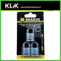 Brabus Gembok Master Key 20 mm x 3 Pcs Gembok Koper Tas Travel