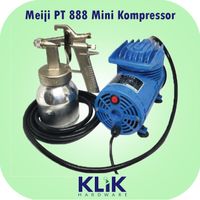 Meiji Mini Compressor Set PT-888 + Spray Gun Kompresor Portable