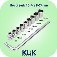 KTP Kunci Shock Sock Sok Set 10 Pcs 8 - 24 mm Motor Mobil