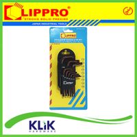 Lippro Kunci L Bintang Lubang Pendek Set 9 Pcs - Tamper Star Torx Key Short
