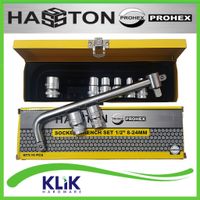 Hasston Prohex Kunci Shock Sock Sok Set 10 Pcs 8 - 24 mm T Slider Motor Mobil Box Kaleng