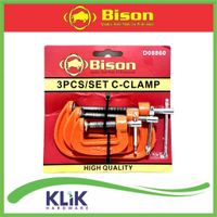 BISON Klem C Set 3 Pcs Catok Penjepit Kayu Besi Clamp C 1 2 3 Inch