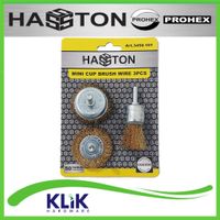 Hasston Prohex Sikat Kawat Bor Mangkok Grinder Gerinda Set 3 Pcs Mini Cup Brush Wire